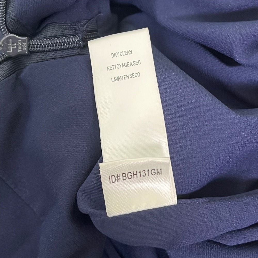 BCBGMAXAZRIA Womens Strapless Crinkle Mini Dress 4 Blue Silver Metallic Good - Picture 6 of 11